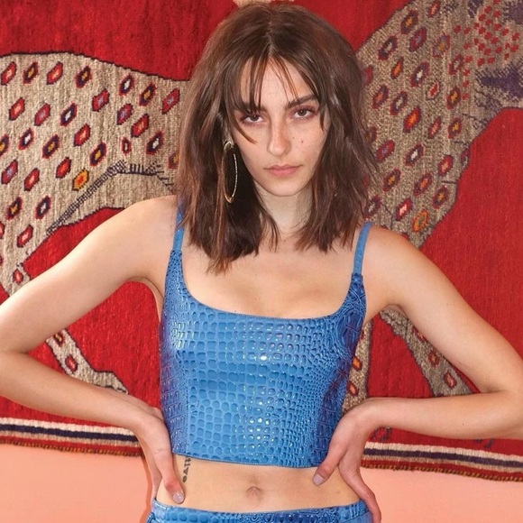 NWOT Mia Vesper Faux Croc Tiny Top in Bubblegum size S - Picture 3 of 6